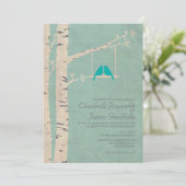 Niedliche Einladungen zur Hochzeit von Blauwild (Stehend Vorderseite)