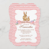 Niedliche Einladungen zur Kaninchen-Kinderdusche (Vorne/Hinten)