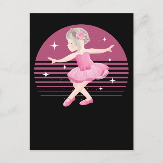 Niedliche Einzigartige Ballerina Girl Tanz Ballet Postkarte (Vorderseite)