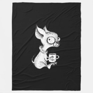 Niedliche Einzigartige Chihuahua Kaffee Art Dog Lo Fleecedecke