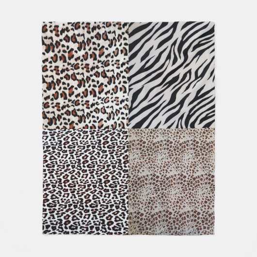 Niedliche, einzigartige gemischte Leopard Zebra Ti Fleecedecke (Vorderseite)