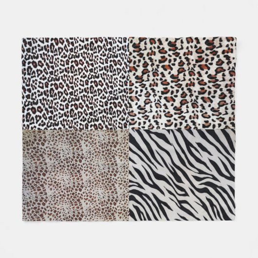 Niedliche, einzigartige gemischte Leopard Zebra Ti Fleecedecke (Vorderseite (Horizontal))
