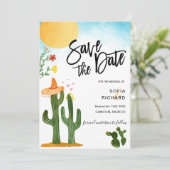 Niedliche einzigartige moderne Destination Mexiko Einladung (Stehend Vorderseite)