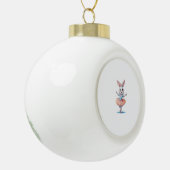 Niedliche Einzigartige und moderne Bunny Rabbit Ba Keramik Kugel-Ornament (Links)