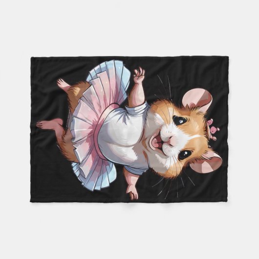 Niedliche Einzigartige und moderne Hamsterballett Fleecedecke (Vorderseite (Horizontal))