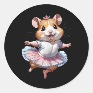 Niedliche Einzigartige und moderne Hamsterballett Runder Aufkleber