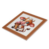 Niedliche Eis Kuh braune Keramik Fliese (Seite)