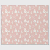 Niedliche Eisbären Frohe Weihnachtsrot Geschenkpapier (Flach)