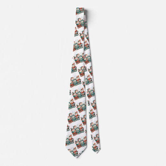 Niedliche Eisbären in festlichen Winterkleiden Krawatte (Vorderseite)