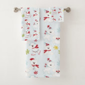 Niedliche Eisbären und Schneeflocken Badhandtuch Set (Insitu)