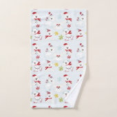 Niedliche Eisbären und Schneeflocken Badhandtuch Set (Handtuch)