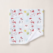 Niedliche Eisbären und Schneeflocken Badhandtuch Set (Waschlappen)