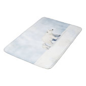 Niedliche Eisbärenfamilie Badematte (Schrägansicht)