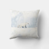 Niedliche Eisbärenfamilie Kissen (Rückseite)