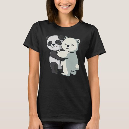 Niedliche Eisbärentiere, Panda und Polar T-Shirt (Vorderseite)