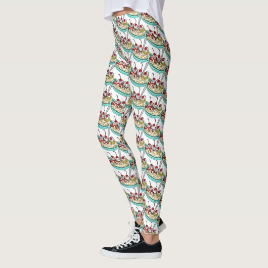 Niedliche Eiscreme Banana Split Leggings (Links)