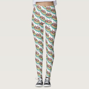 Niedliche Eiscreme Banana Split Leggings
