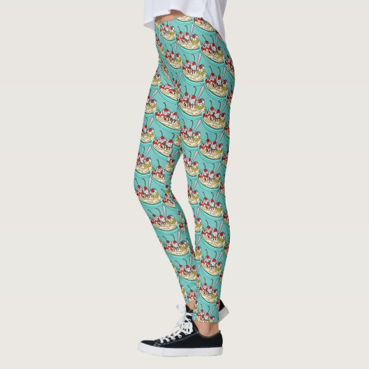 Niedliche Eiscreme Banana Split Leggings (Links)