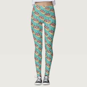Niedliche Eiscreme Banana Split Leggings
