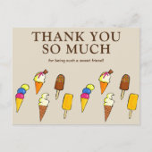 Niedliche Eiscreme Beige Vielen Dank Postkarte (Vorderseite)