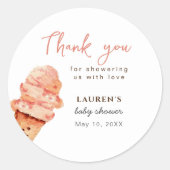 Niedliche Eiscreme-Bruchkerbe Kinderdusche Runder Aufkleber (Vorderseite)