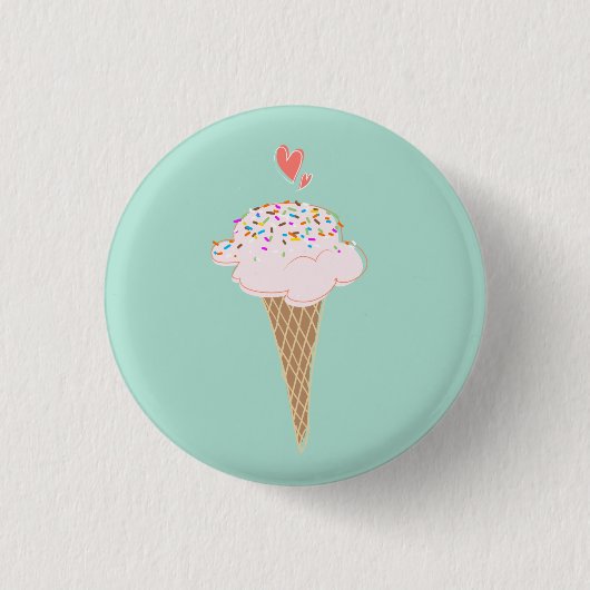 Niedliche Eiscreme Button (Vorderseite)