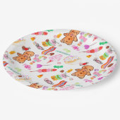 Niedliche Eiscreme Candy Donut Candyland Kindergeb Pappteller (Schrägansicht)