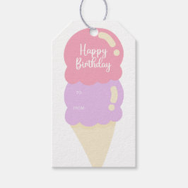 Niedliche Eiscreme Cone Happy Birthday Geschenkanhänger