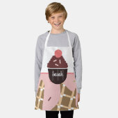 Niedliche Eiscreme Cupcake Pink Sprinkles Rosa Schürze (Getragen)