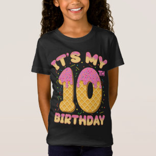 Niedliche Eiscreme Es ist mein 10. Geburtstag 10 J T-Shirt
