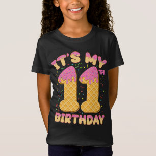 Niedliche Eiscreme Es ist mein 11. Geburtstag 11 J T-Shirt