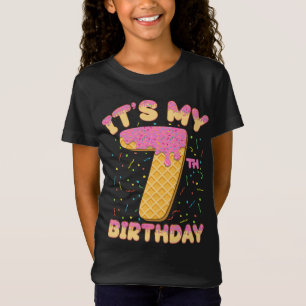 Niedliche Eiscreme Es ist mein 7. Geburtstag 7 Jah T-Shirt