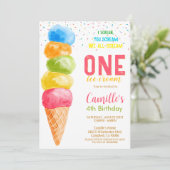 Niedliche Eiscreme jeder Altersstufe Einladung zur (Stehend Vorderseite)