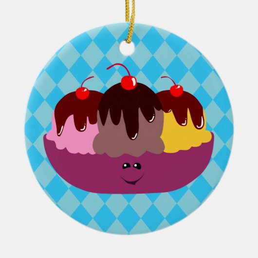 Niedliche Eiscreme Keramik Ornament (Vorne)