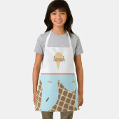 Niedliche Eiscreme Kone Melken Rosa Sprinklen Blau Schürze (Insitu)