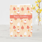 Niedliche Eiscreme-Konturen mit Sprinklermuster Karte (Gelbe Blume)