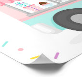 Niedliche Eiscreme LKW Geburtstag Willkommen Poster (Ecke)