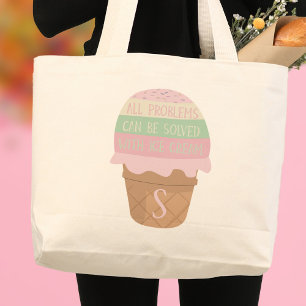 Niedliche Eiscreme Mit Monogramm Jumbo Tote Bag Jumbo Stoffbeutel