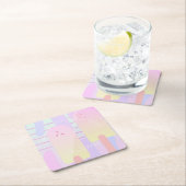 Niedliche Eiscreme Pastel Summer Ombré Rechteckiger Pappuntersetzer (Vor Ort)