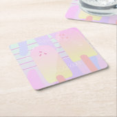 Niedliche Eiscreme Pastel Summer Ombré Rechteckiger Pappuntersetzer (angewinkelt)