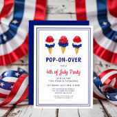 Niedliche Eiscreme, rot, weiß und blau 4. Juli Einladung