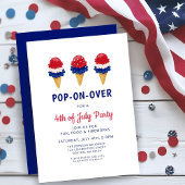 Niedliche Eiscreme, rot, weiß und blau 4. Juli Einladung