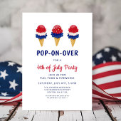 Niedliche Eiscreme, rot, weiß und blau 4. Juli Einladung