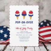 Niedliche Eiscreme, rot, weiß und blau 4. Juli Einladung