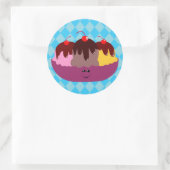 Niedliche Eiscreme Runder Aufkleber (Tasche)