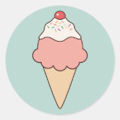 Niedliche Eiscreme Runder Aufkleber (Vorderseite)