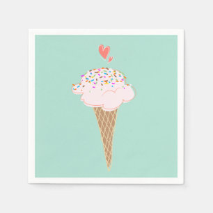 Niedliche Eiscreme Serviette