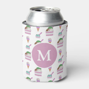 Niedliche Eiscreme Sommermuster Monogramm Dosenkühler
