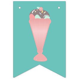 Niedliche Eiscreme Sundae Pink Pastel Sprinkles Wimpelkette
