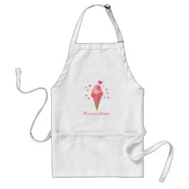 Niedliche Eiscreme Valentinherz Hand=Illustriert Schürze
